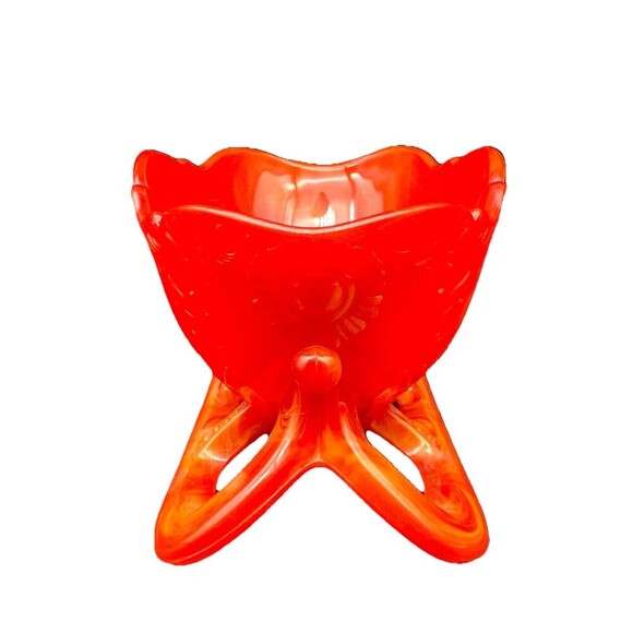 VTG Westmoreland Amberina Red Orange Slag Glass Open Sleigh 9” Glows - Picture 2 of 11